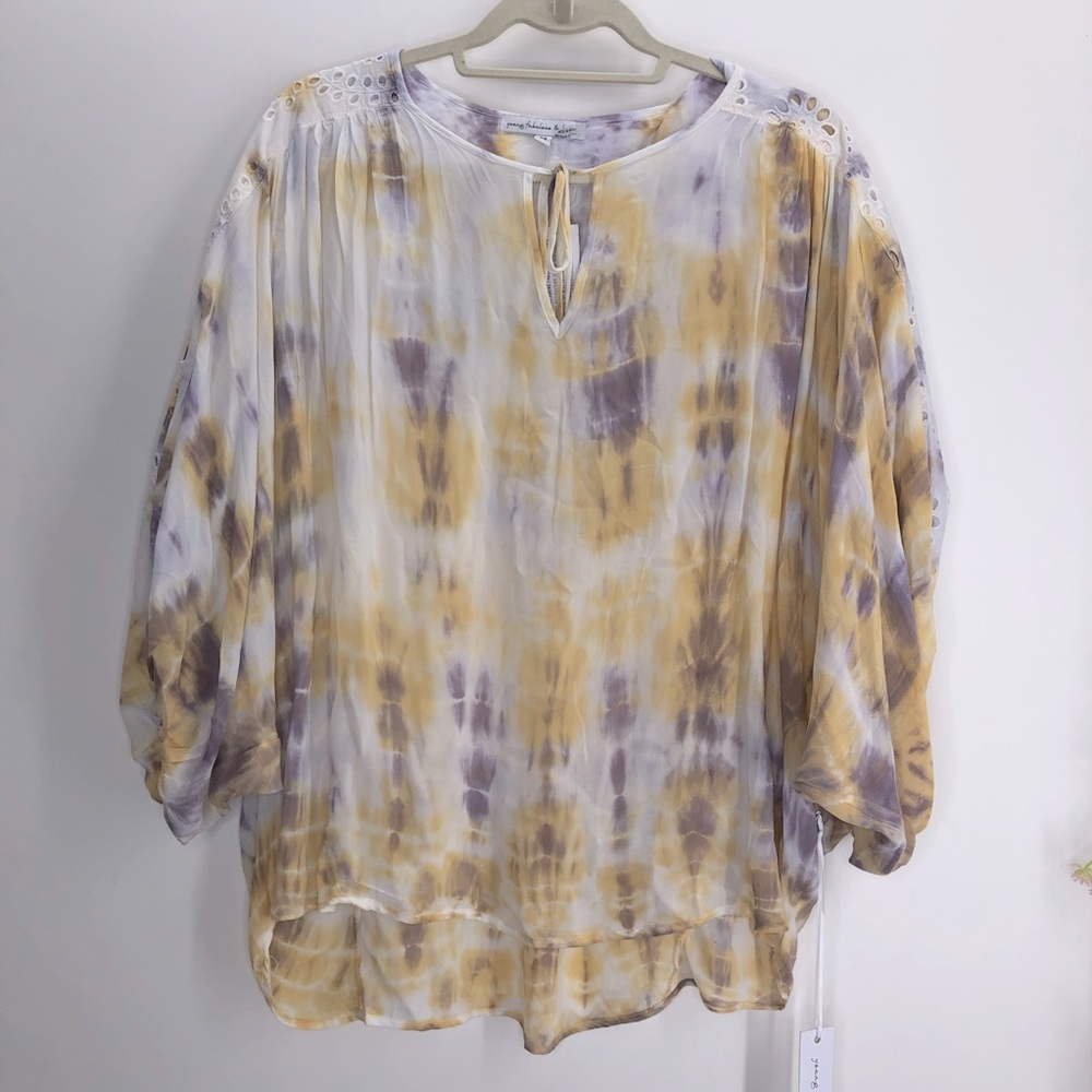 Young Fabulous & Broke yellow tie dye blouse